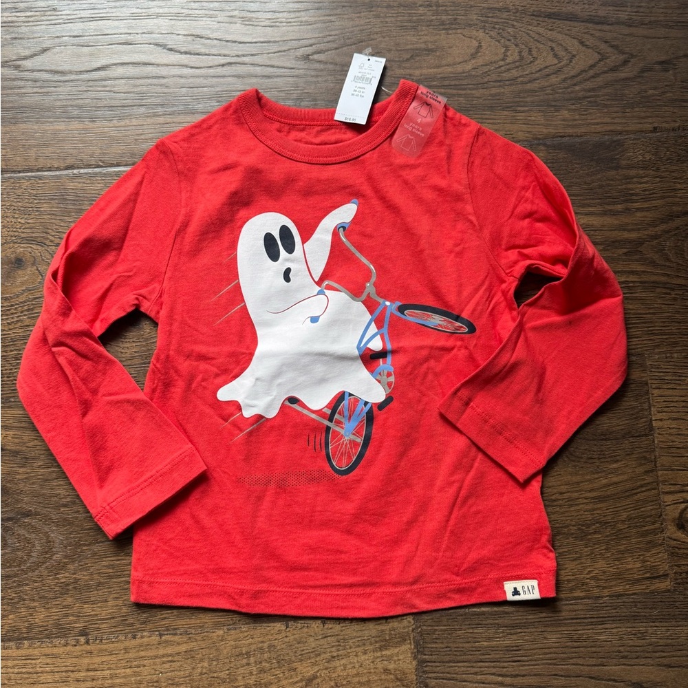 Red Ghost Bicycle Long Sleeve Tee
